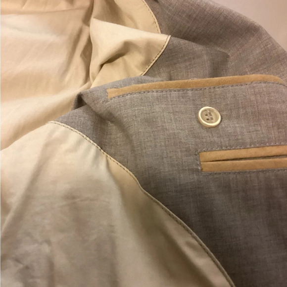 Angelo Nardelli Wool Tan Jacket With Suede Trim Size 50 Italian,/38 US - Picture 3 of 10